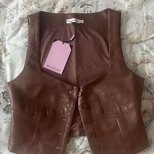 Avec Les Filles Chocolate Leather Vest